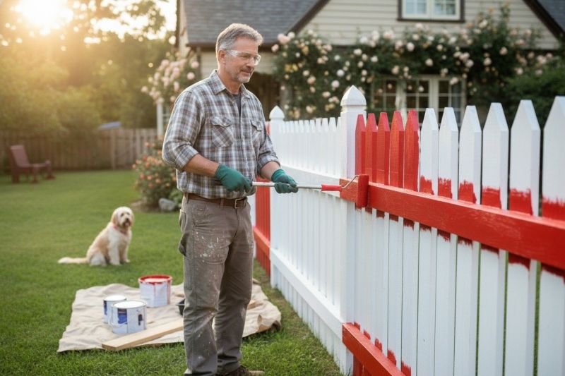 Picket Fence Staining